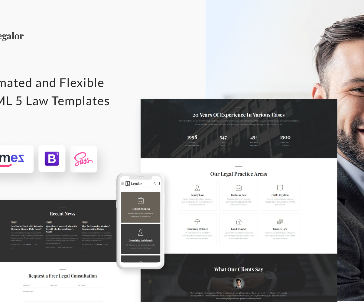 Legalor Legal Firm for Lawyers and Attorneys Website Template