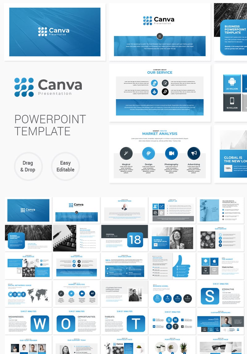 Canva Multipurpose Presentation PowerPoint Template #74412