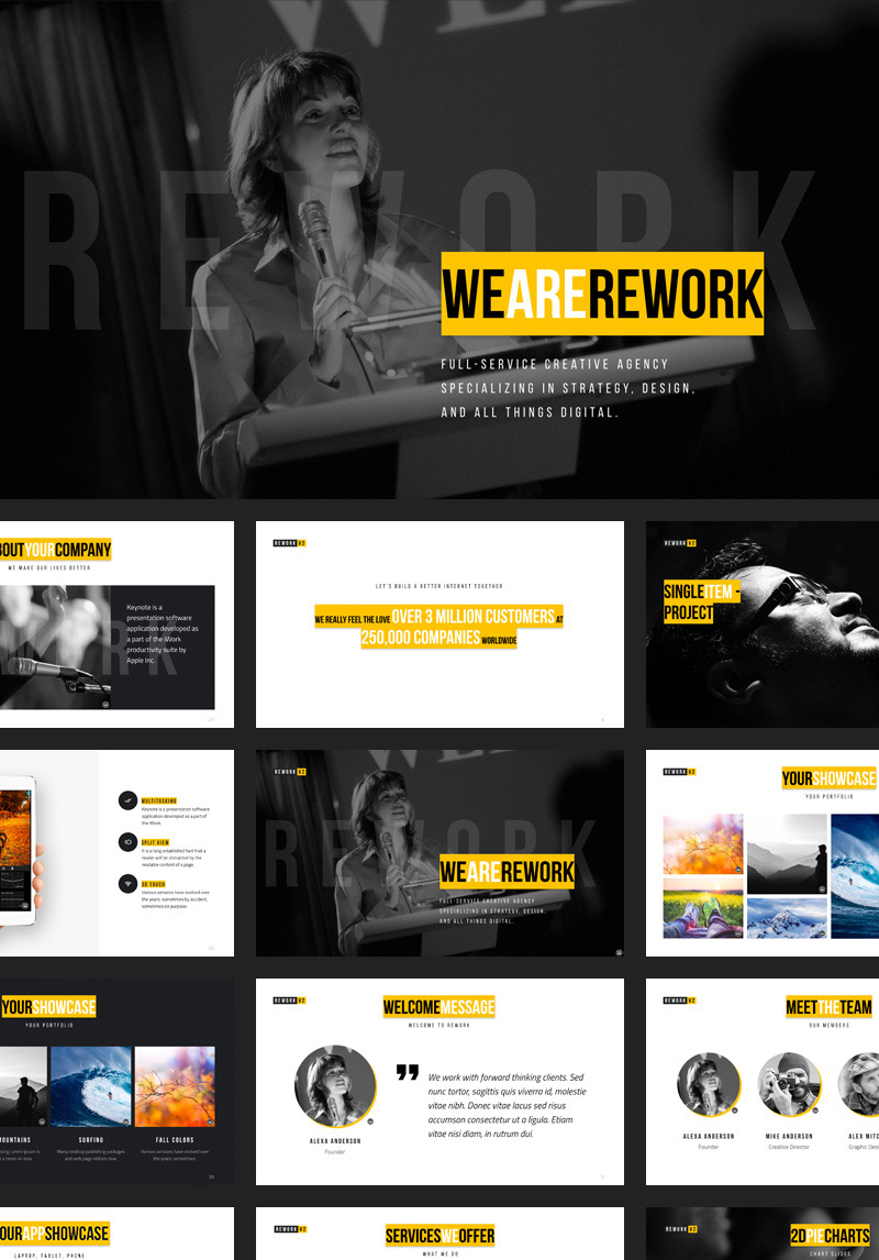 Rework PowerPoint Template #74446