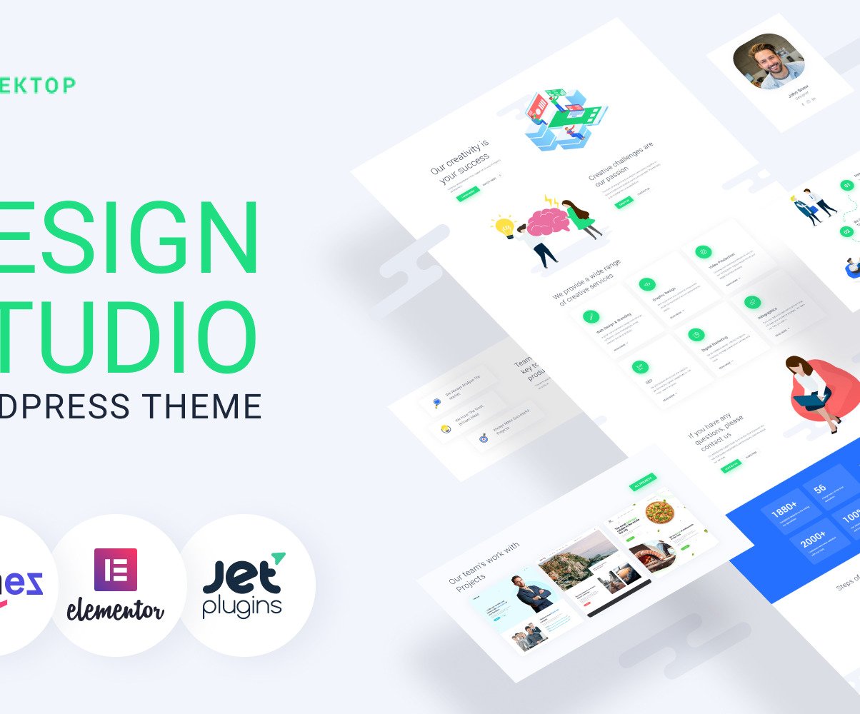 Download Nektop – Design Studio Multipurpose Creative WordPress Elementor Theme | Premium themes & Plugins