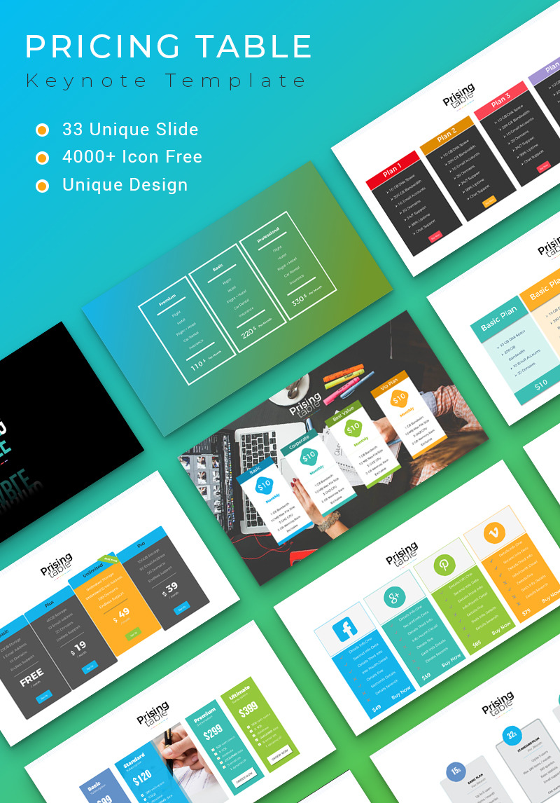 Prising Table Keynote template 76154 TemplateMonster