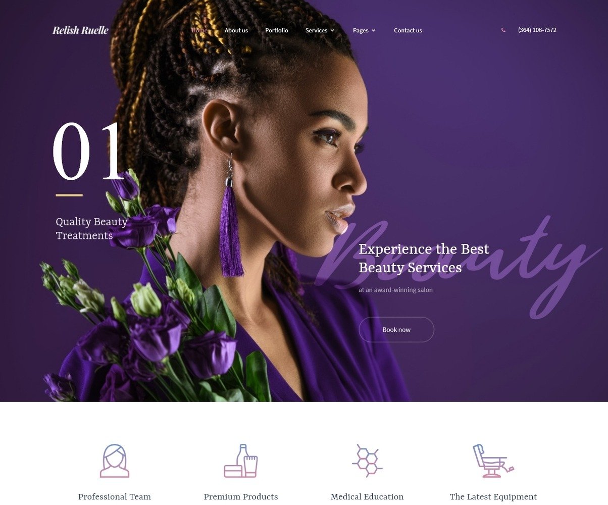 Download Relish Ruelle – Beauty Multipage Clean HTML Website Template | Premium themes & Plugins