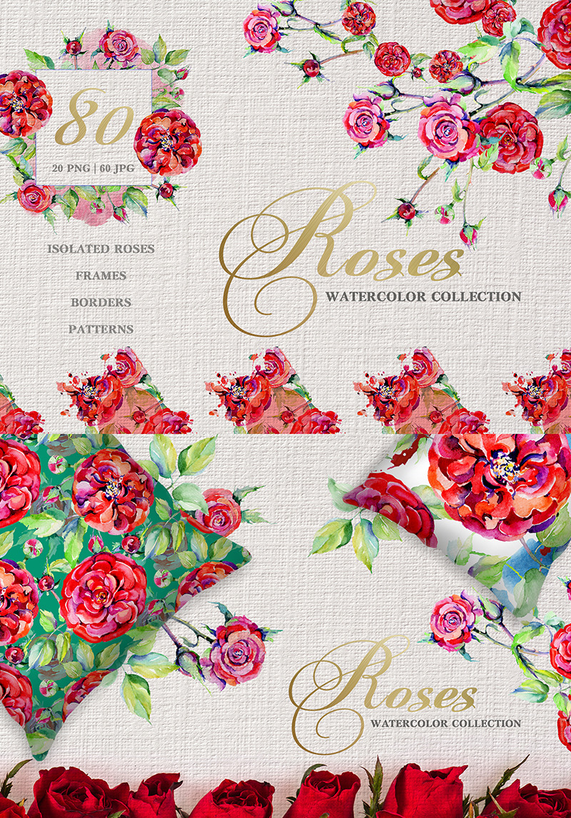 Rose Red Magic Watercolor Png Illustration #76356