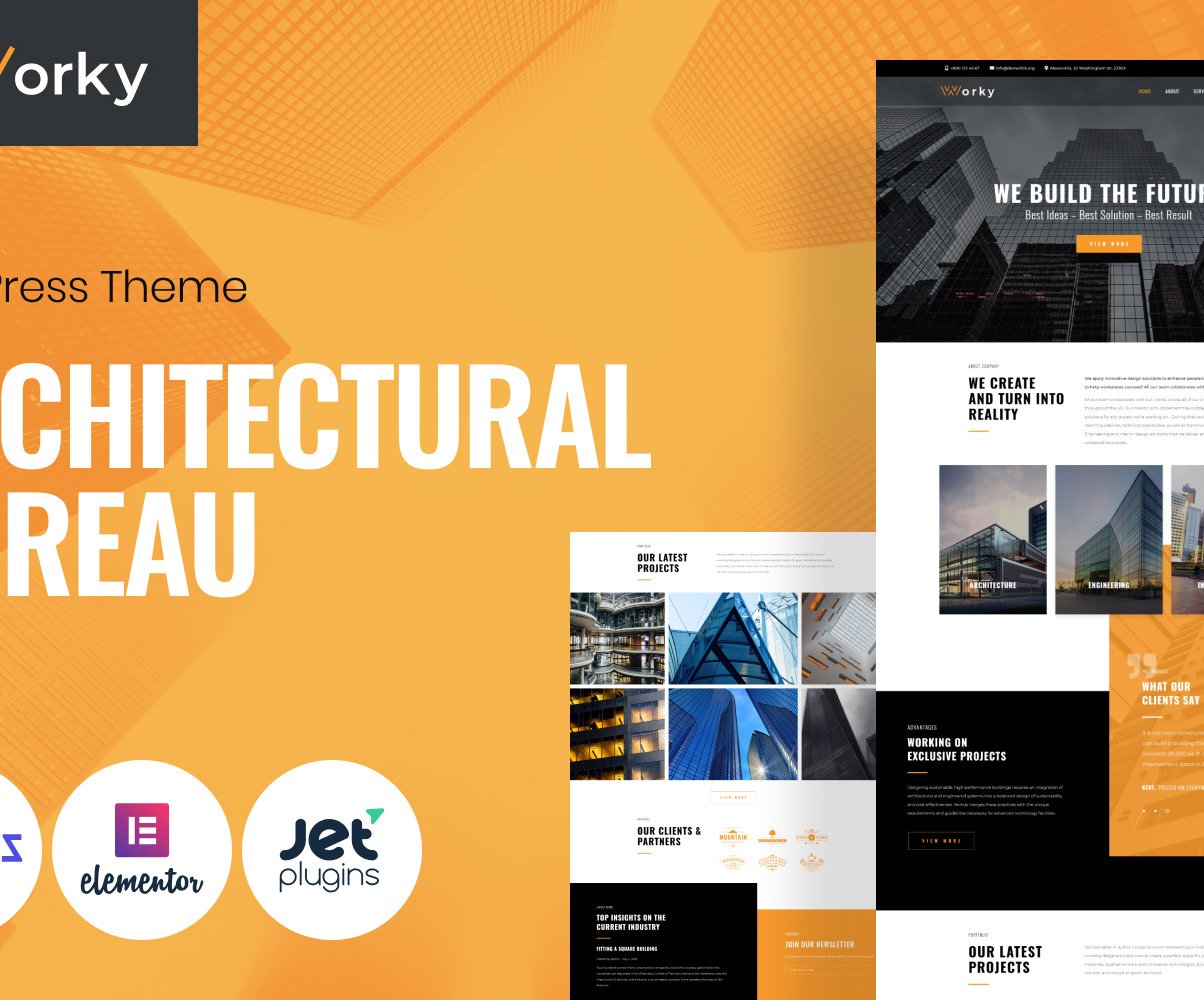 Download Worky – Architectural Bureau Multipurpose Modern WordPress Elementor Theme | Premium themes & Plugins