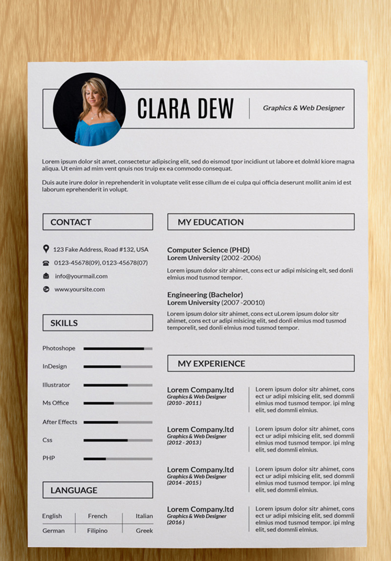 Clara Dew Resume Template #76545