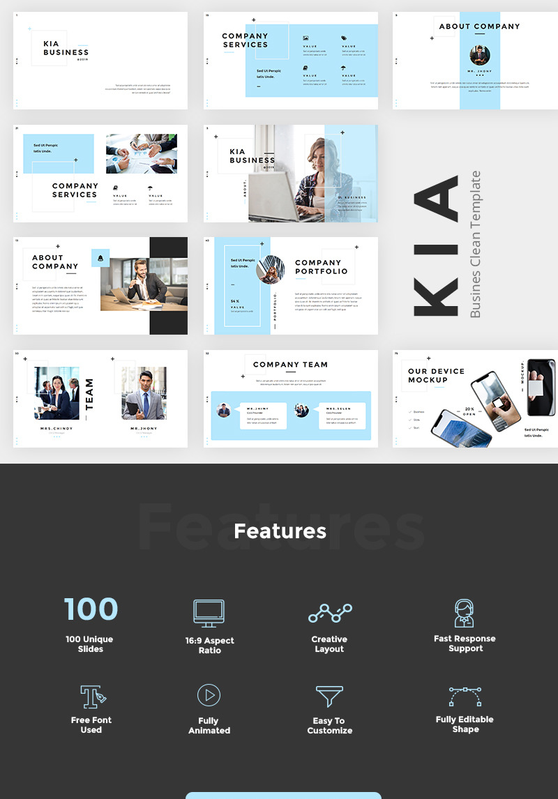 Kia - Business Clean Powerpoint PowerPoint Template #77319