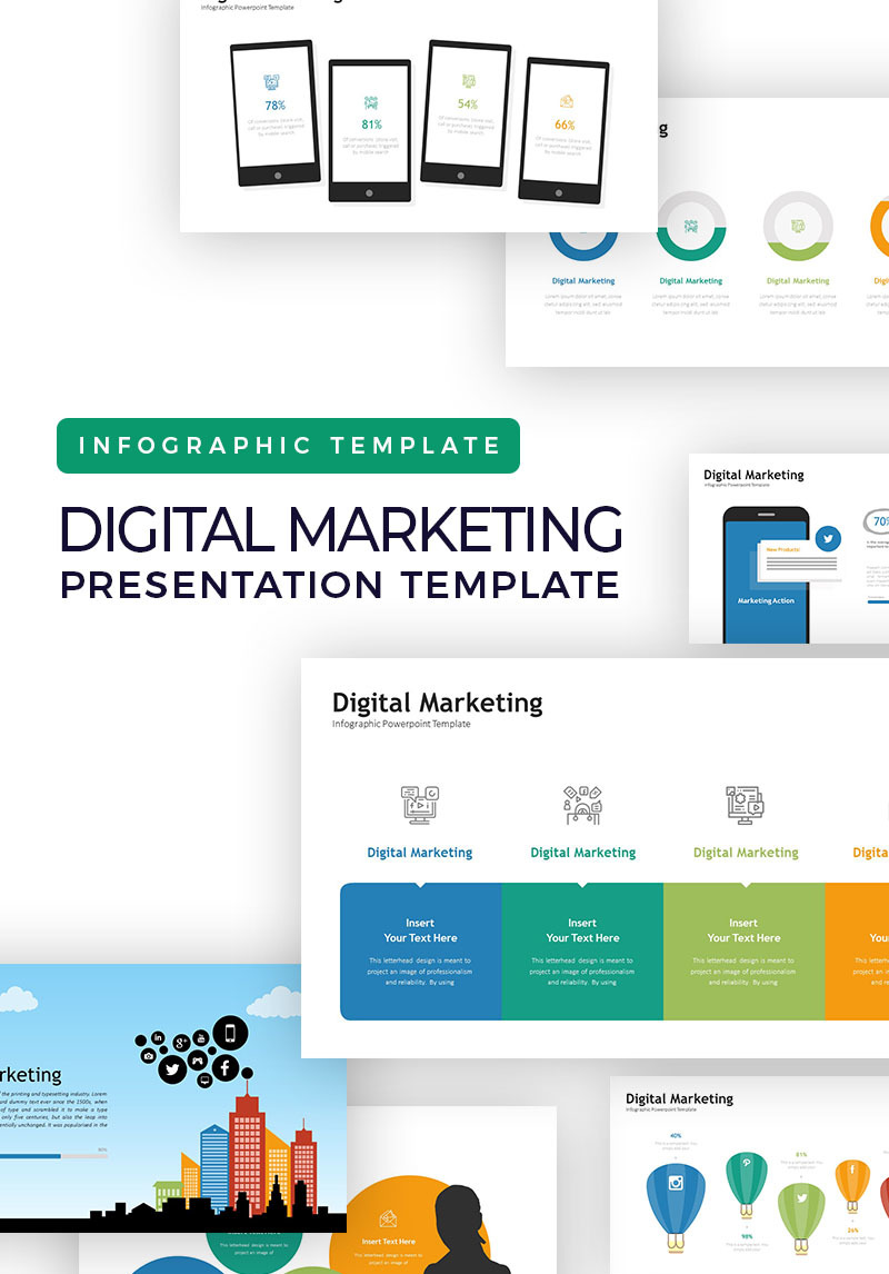 Digital Marketing Presentation - Infographic PowerPoint Template #77412