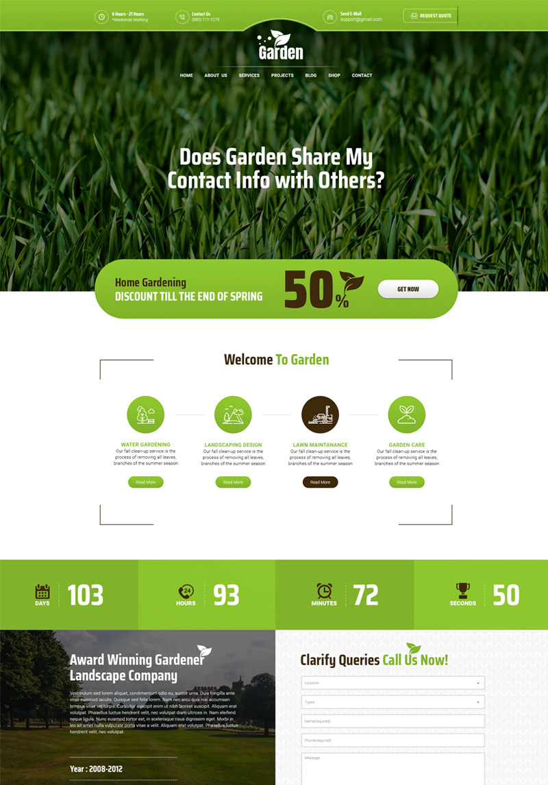 Gardenpro Landscape & Gardening site Template 77420