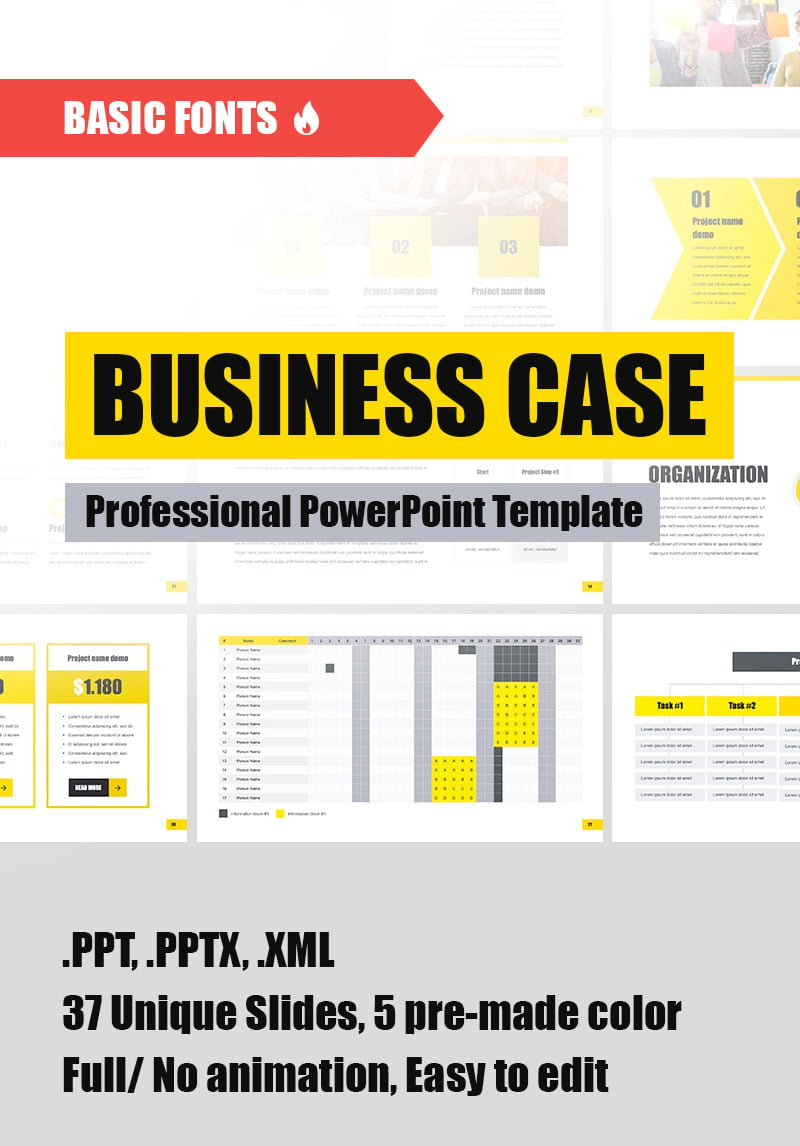 sample powerpoint templates for business case