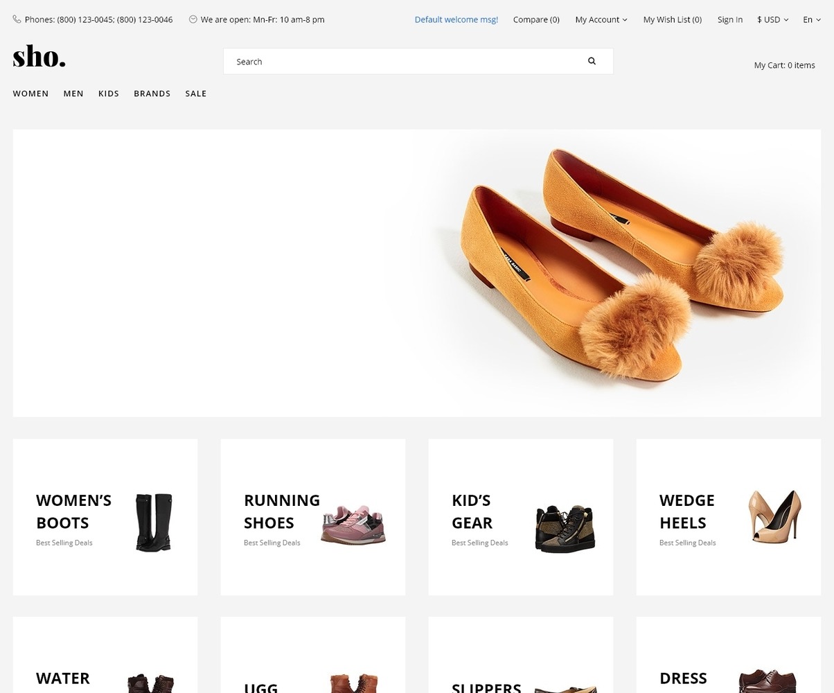 Sho. - Shoe Store E-Commerce Clean OpenCart Template #79309