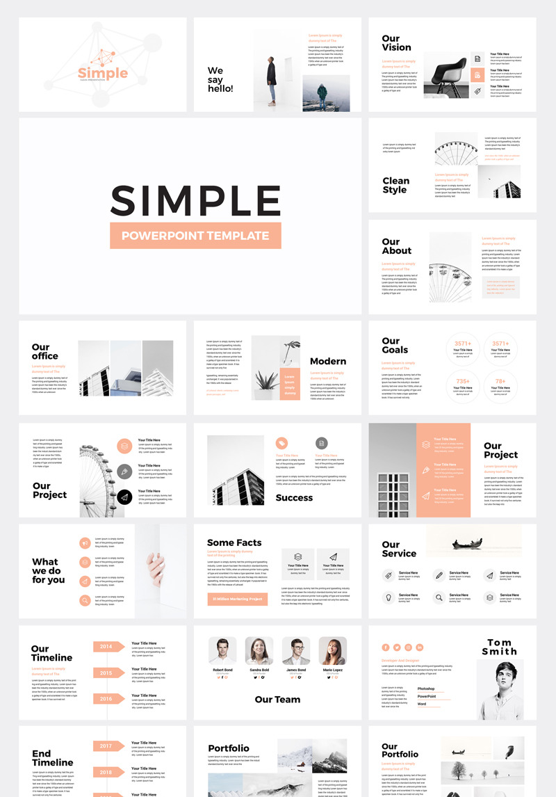 Simple Business PowerPoint Template #79778