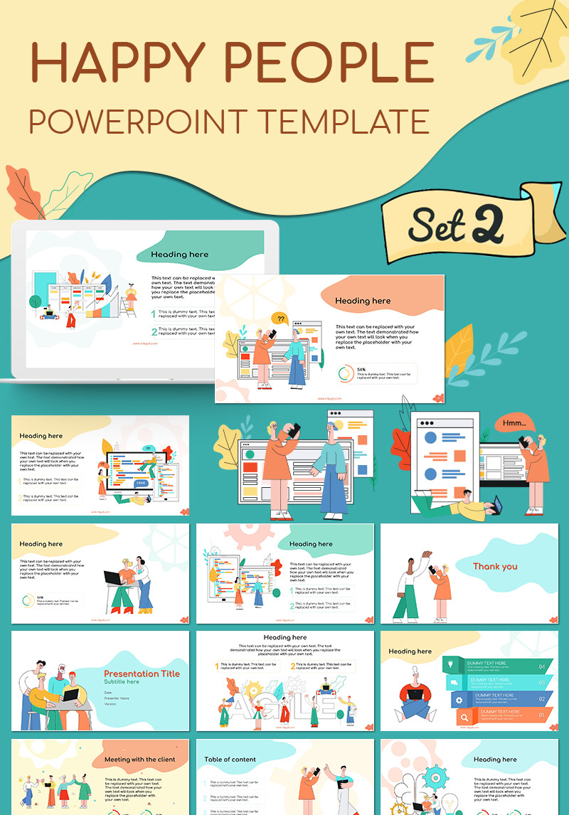 Happy People Set 2 PowerPoint Template #79926