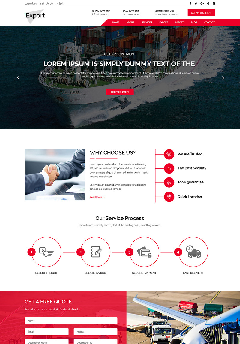 IExport - Import Export PSD Template #80073