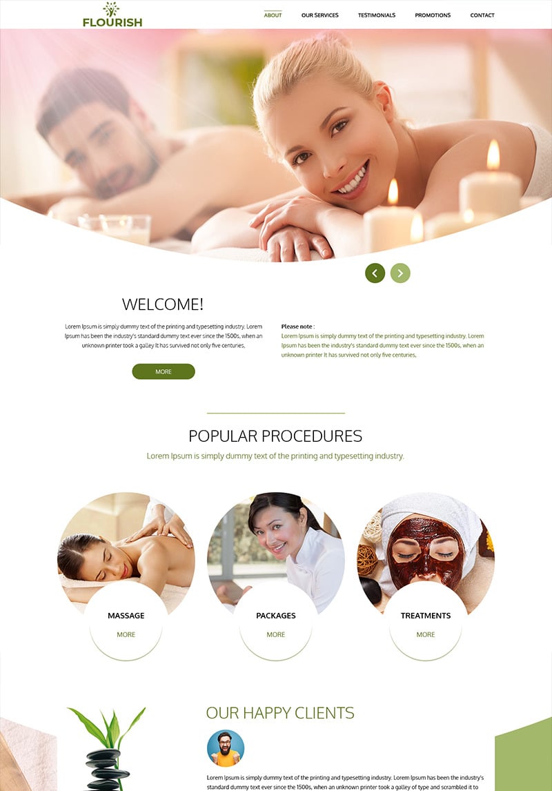 Flourish - Beauty Spa PSD Template #81284