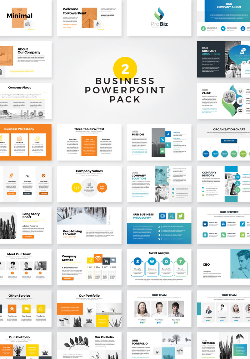 ProBiz - Minimal Business Pack PowerPoint Template #81219