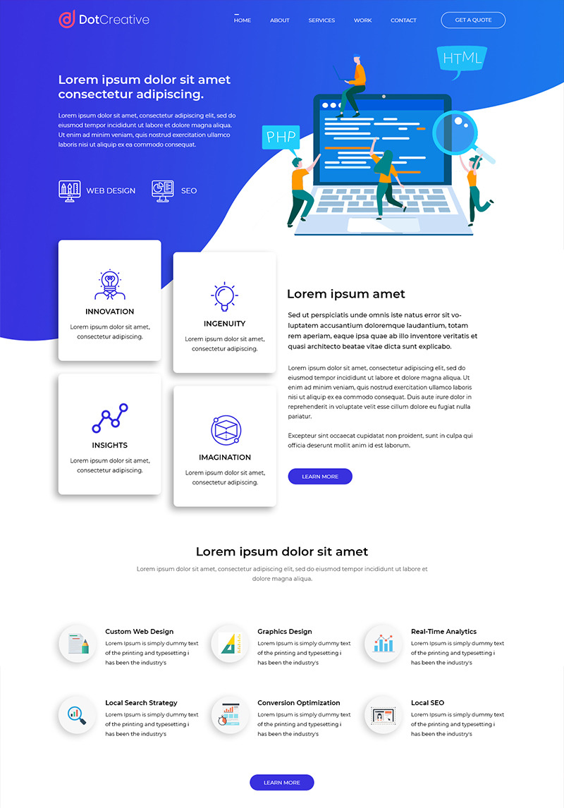 Dotcreative - Web Design Company PSD Template #81853