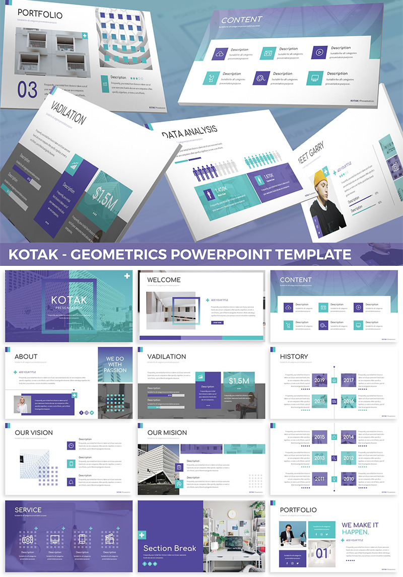 Kotak - Geometrics PowerPoint Template #82227