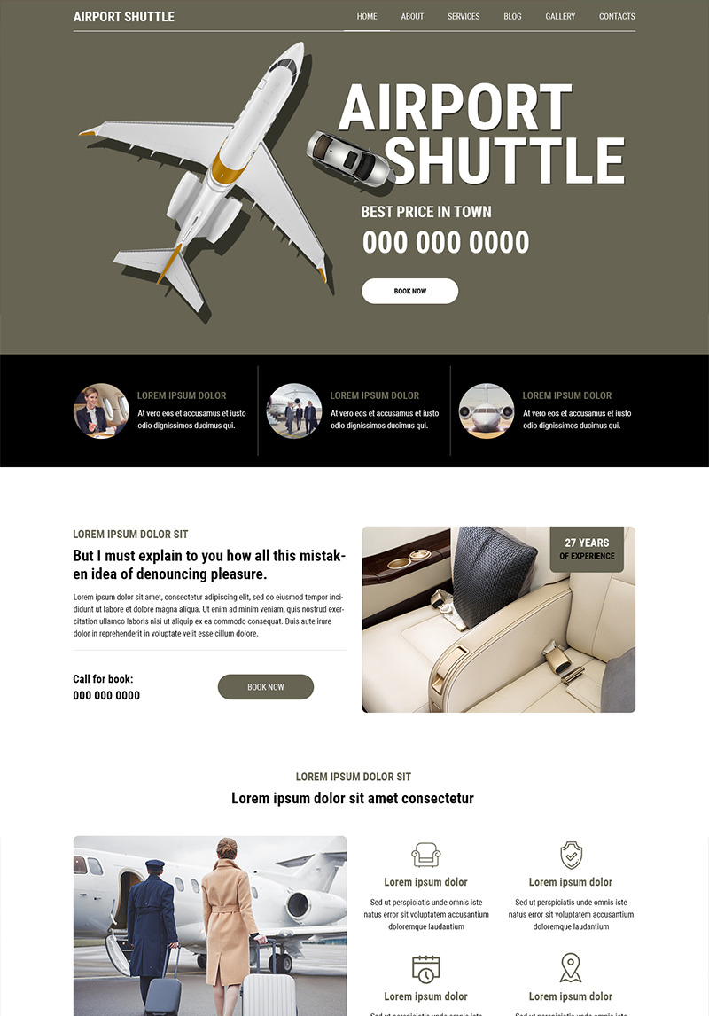Airport Shuttle - Shuttle Services PSD Template #82638