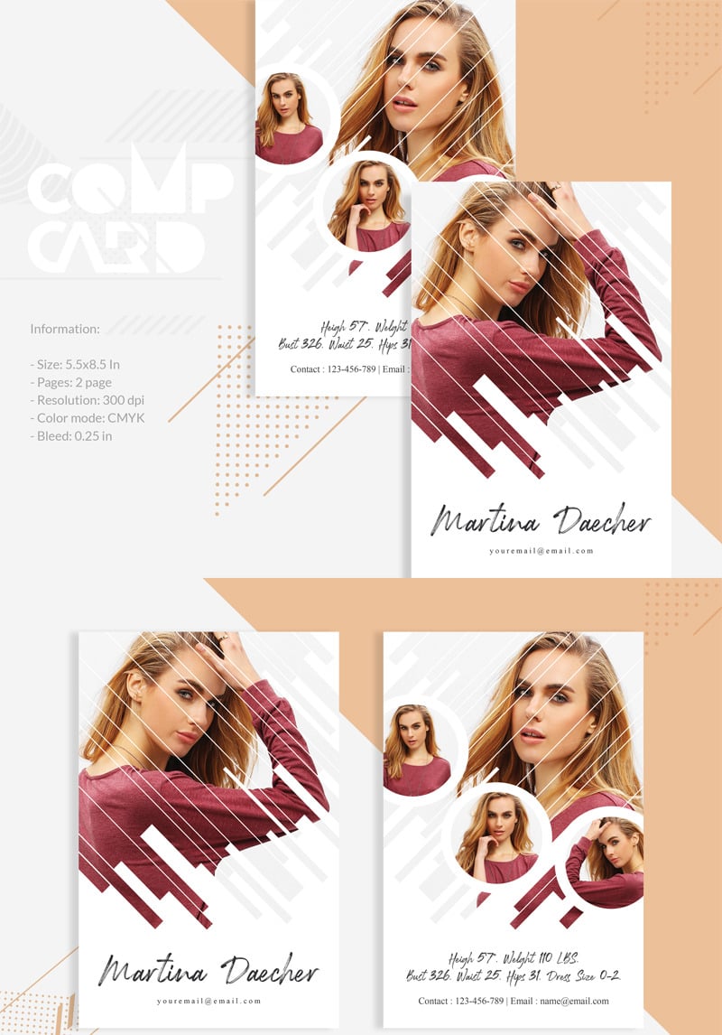 Model Comp Card Corporate Identity Template #82948