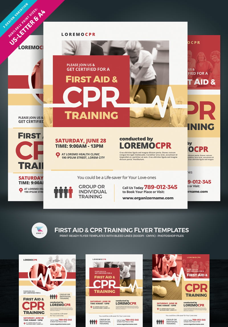 First Aid & CPR Training Flyer - Corporate Identity Template