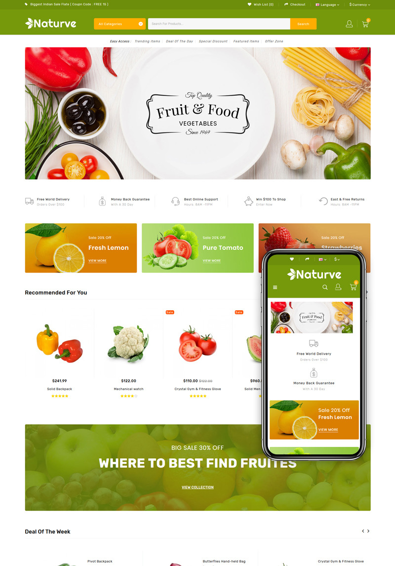 Naturve - Vegetable Store OpenCart Template - TemplateMonster