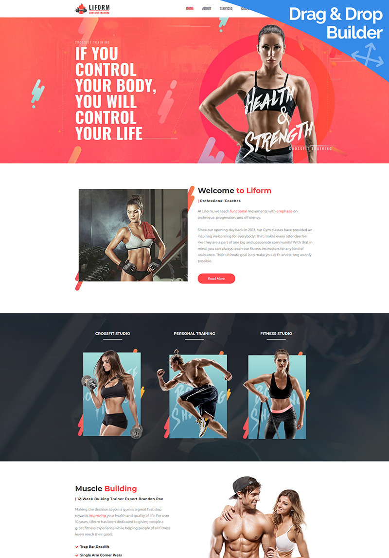 Download Liform – Best Crossfit Moto CMS 3 Template #85363 | Premium themes & Plugins