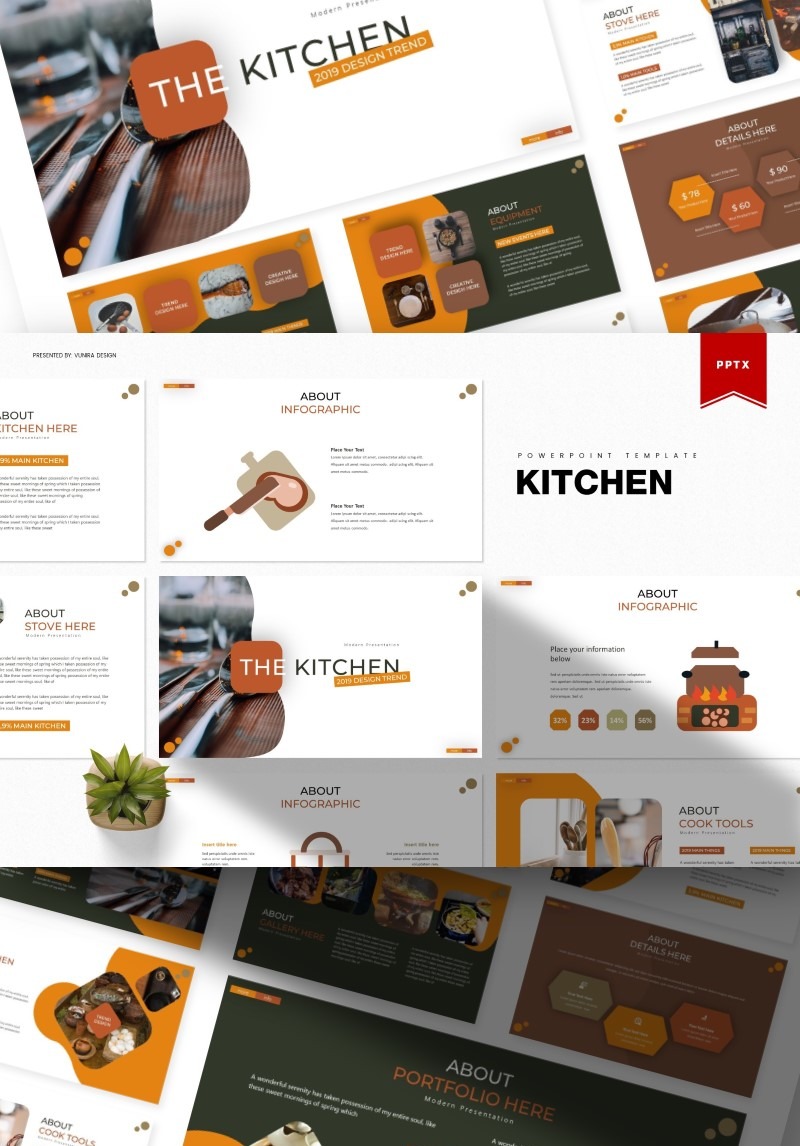 The Kitchen PowerPoint Template 85682