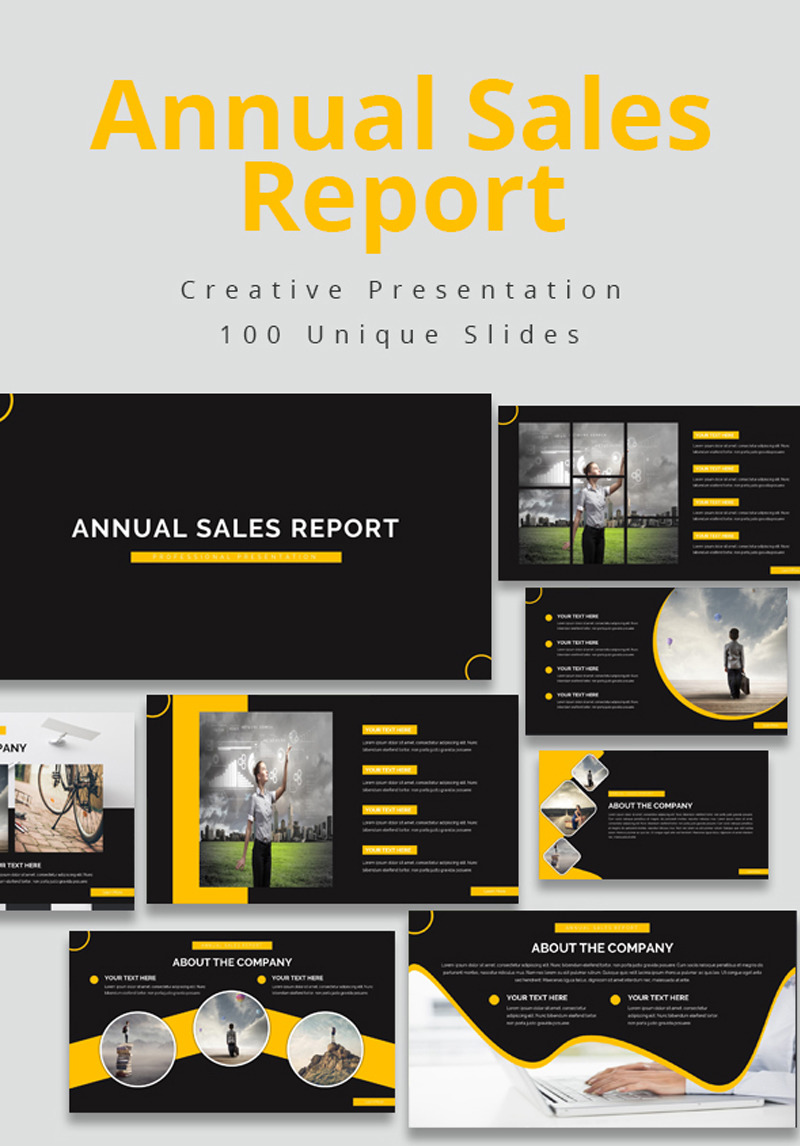 Annual Sales Report PowerPoint Template 86956