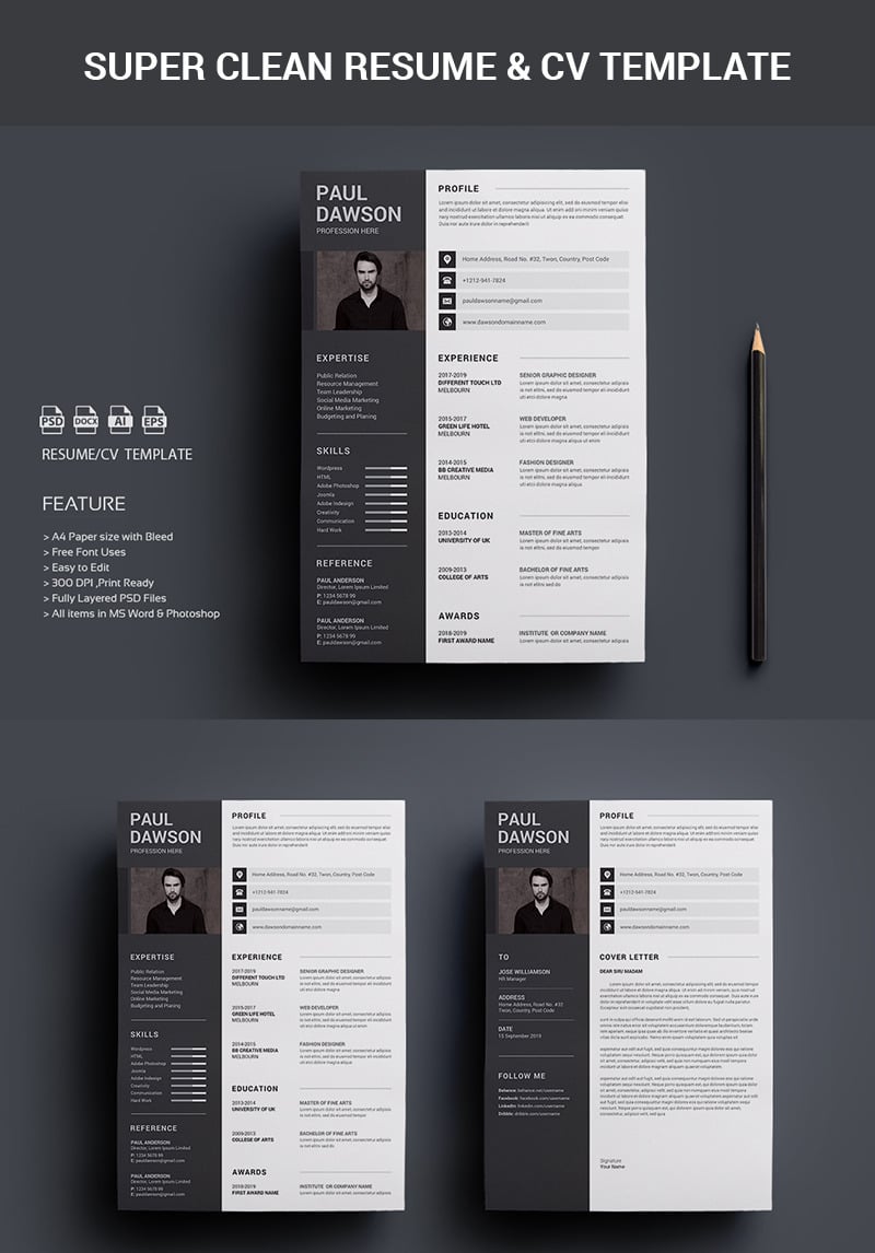 Paul Dawson CV Resume Template #87412