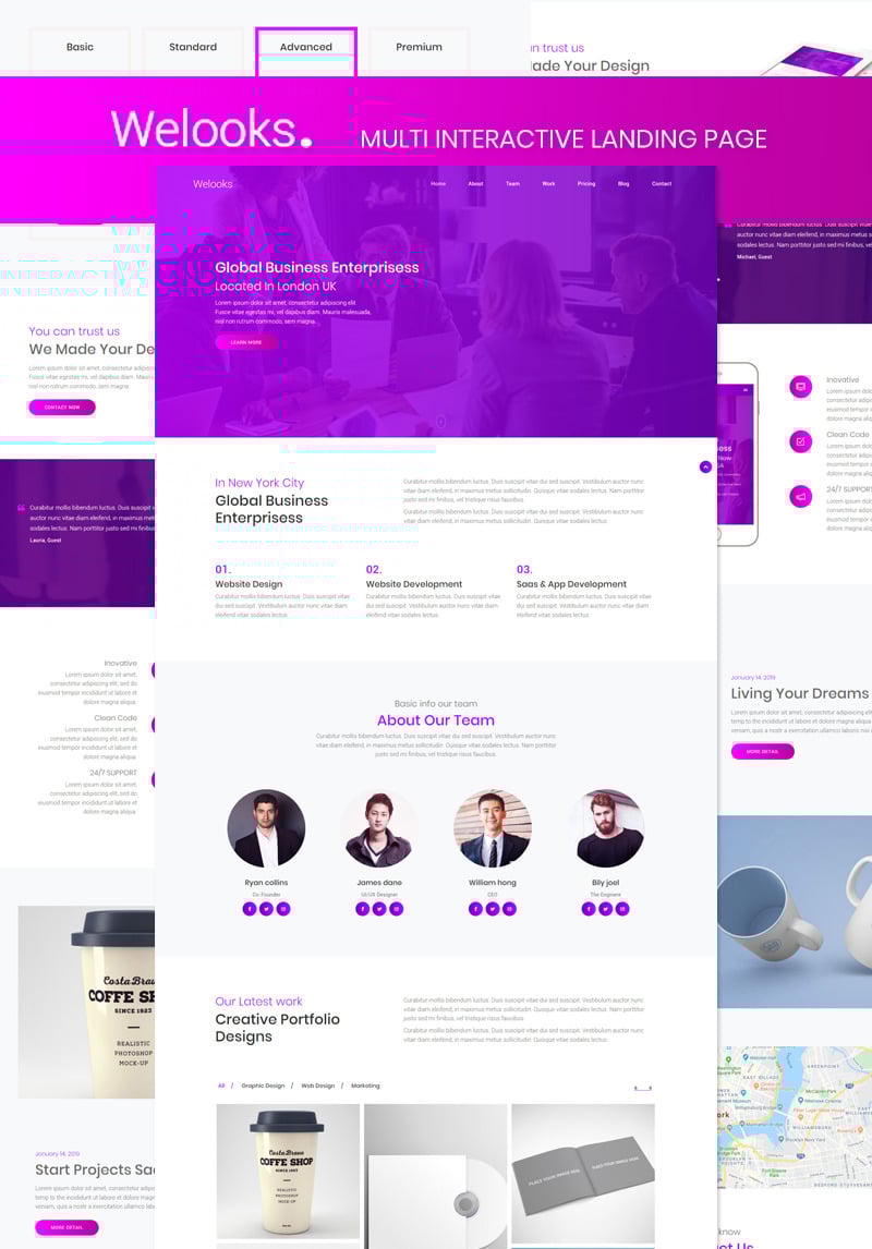 Download Welooks – Multi Interactive Landing Page Template #87515 | Premium themes & Plugins
