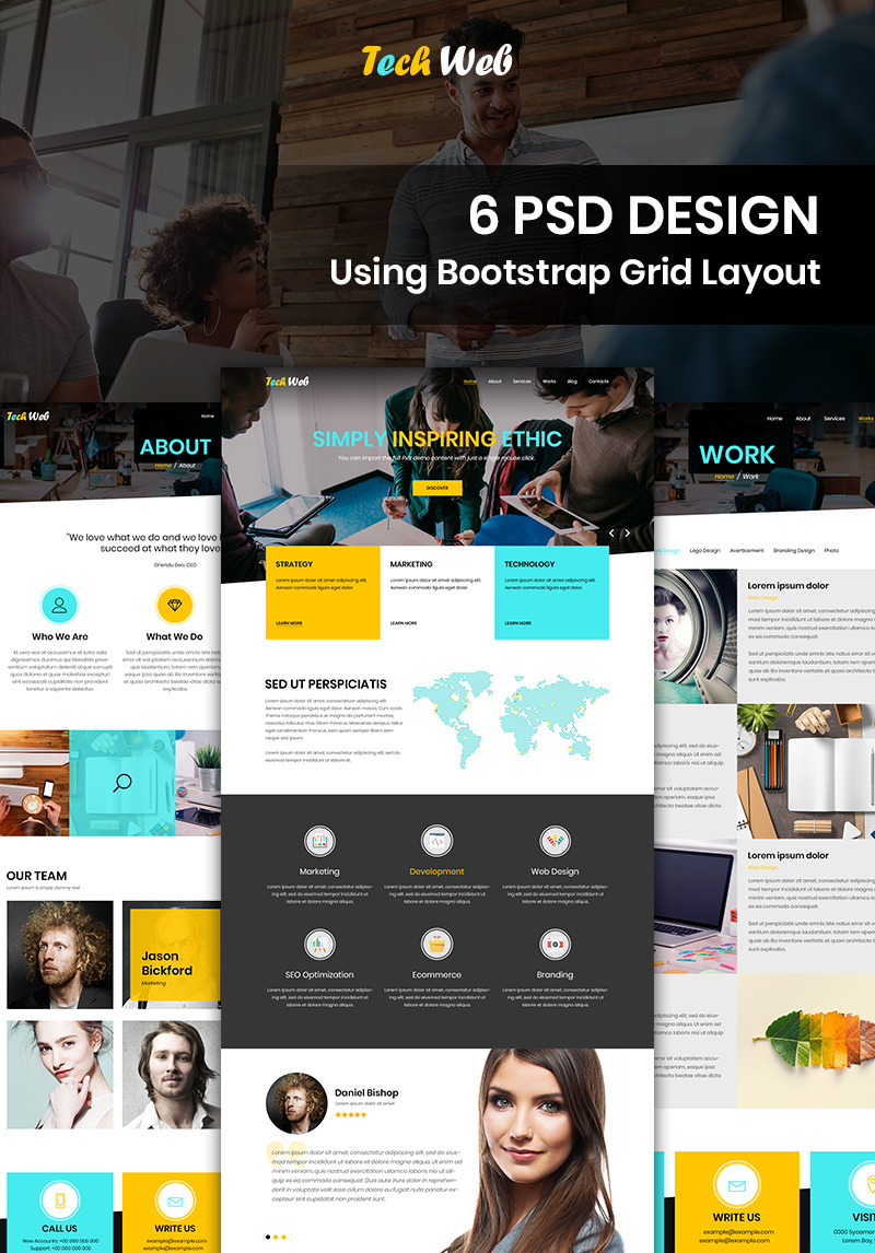 Download Tech Web Web Design Company Psd Template 87673 PSD Mockup Templates