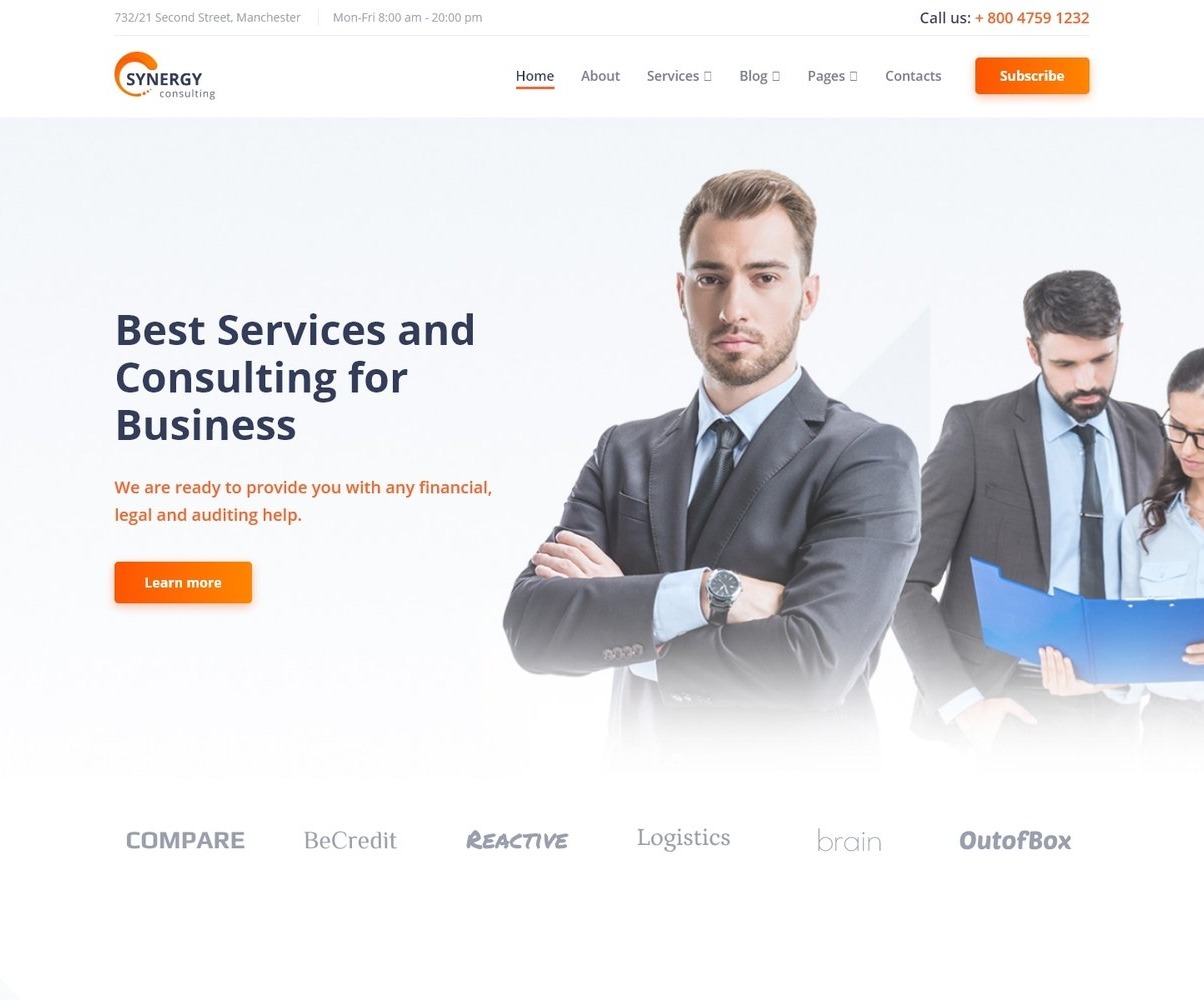 Synergy - Consulting Agency Multipage HTML Website Template