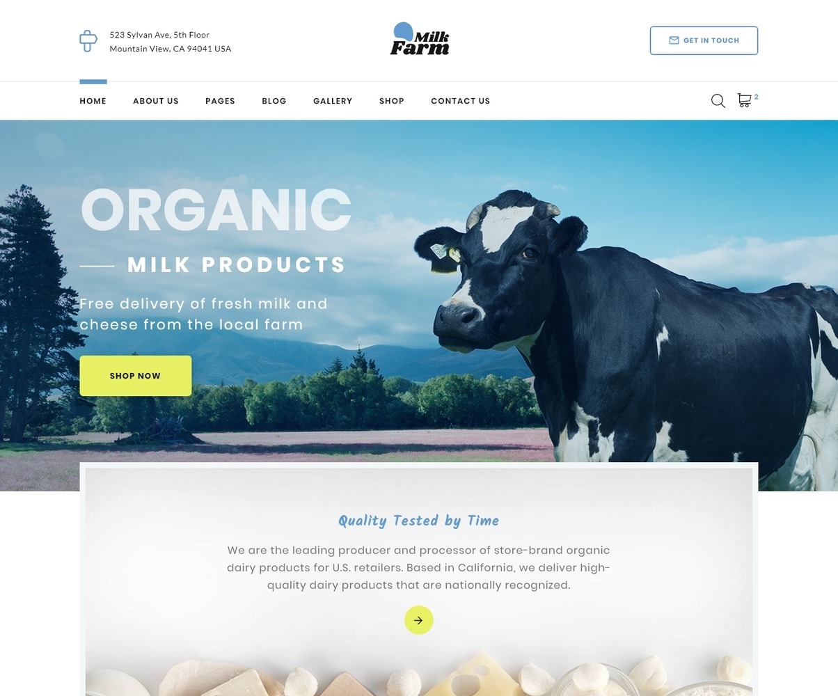 Dairy Farm Website Template