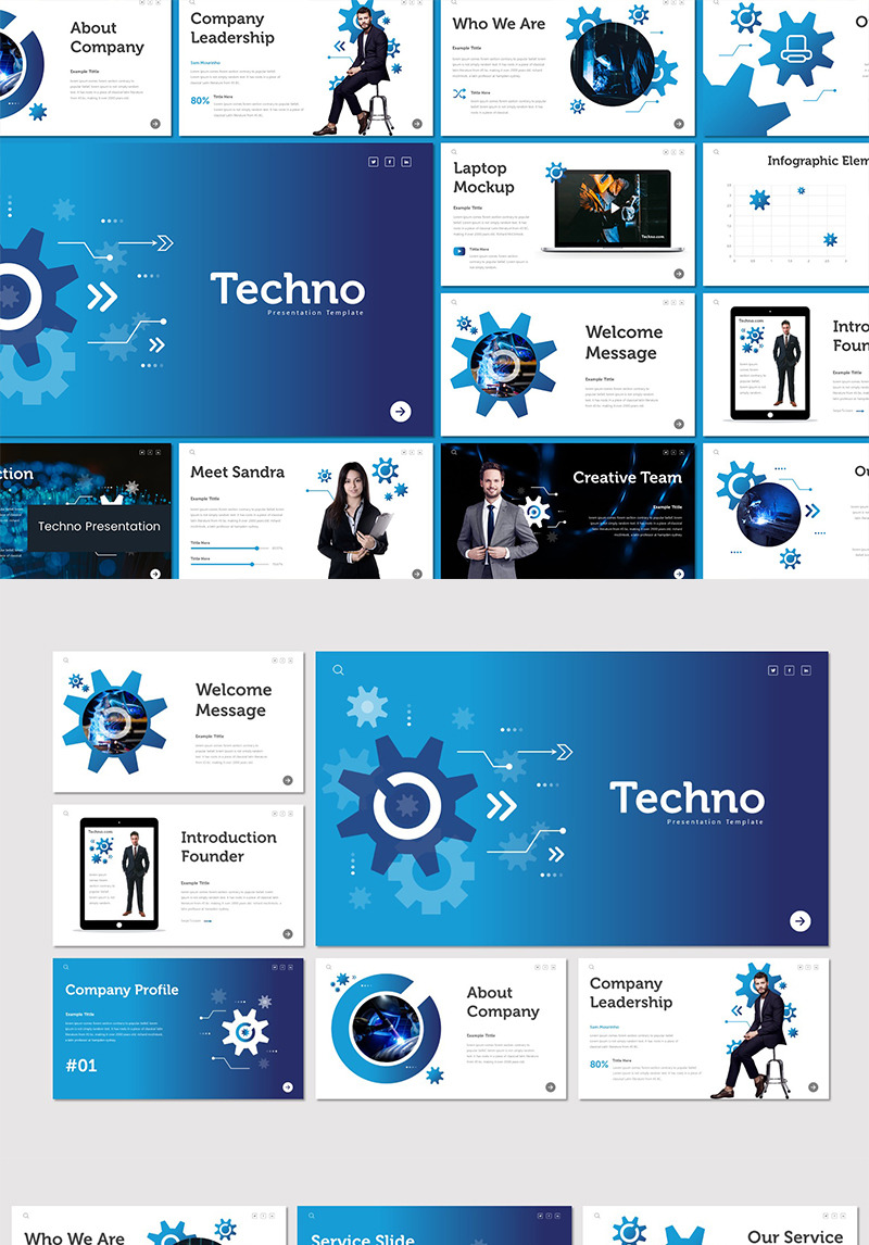 Techno PowerPoint Template #89603