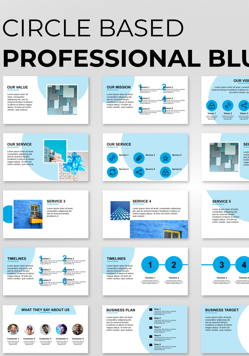 Consulting Professional Blue PowerPoint Template 89836