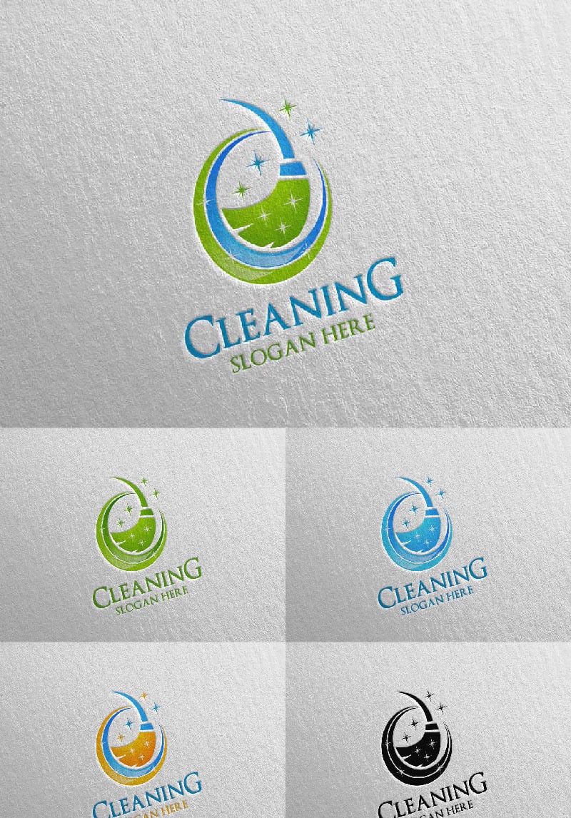 Cleaning Service with Eco Friendly 11 Logo Template #90140