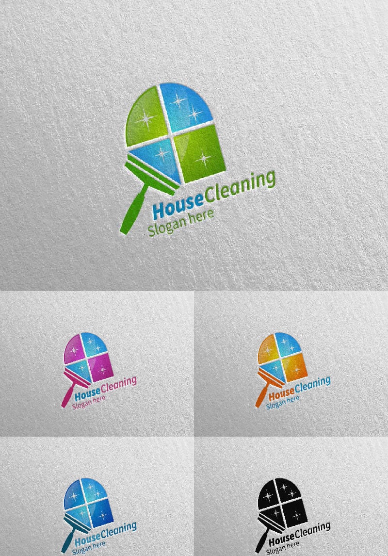 Cleaning Service with Eco Friendly 16 Logo Template #90294