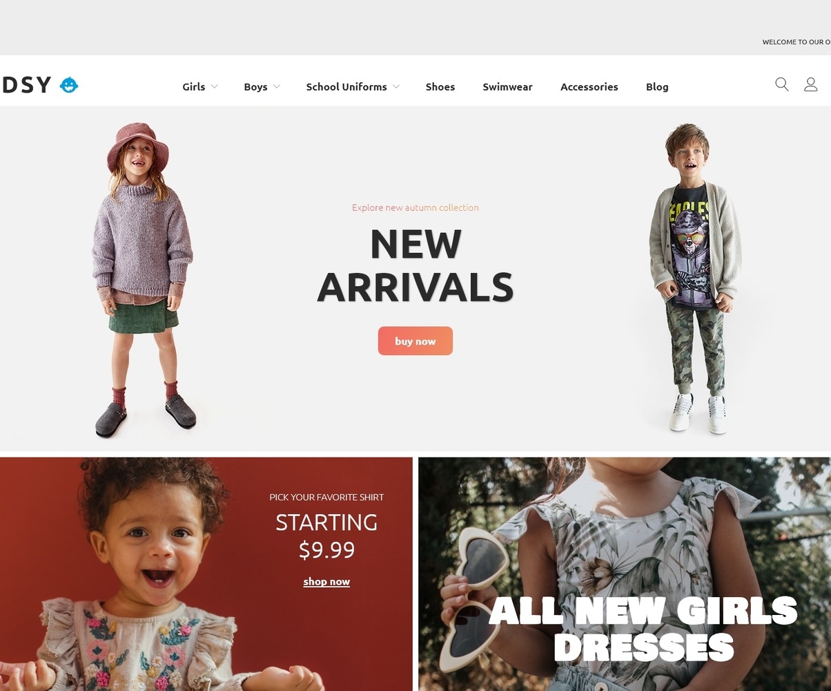 Children`s Clothing Ecommerce Magento Theme - Kidsy