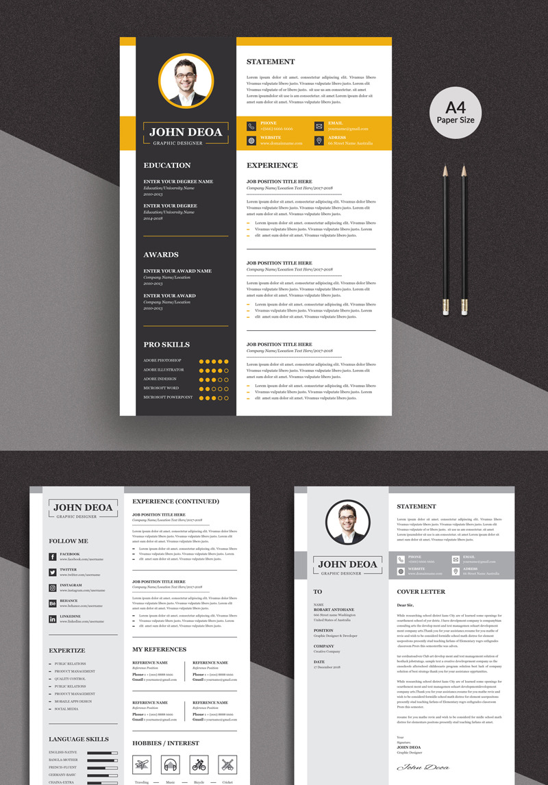 John 3 Pages Modern Resume Template #90720