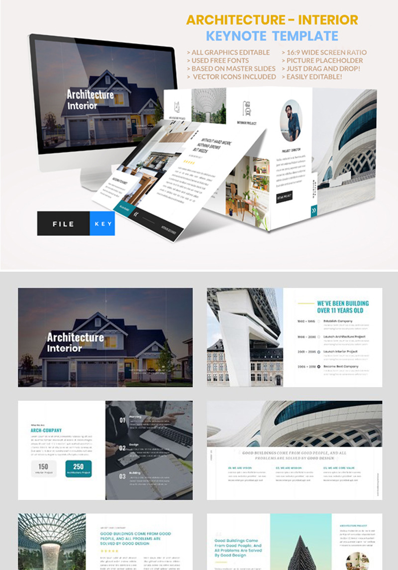 Architecture Interior Keynote template 91479