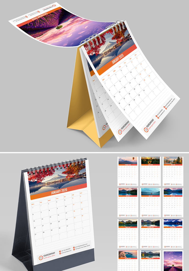 Vertical Desk Calendar 2020 Layout Planner #92549