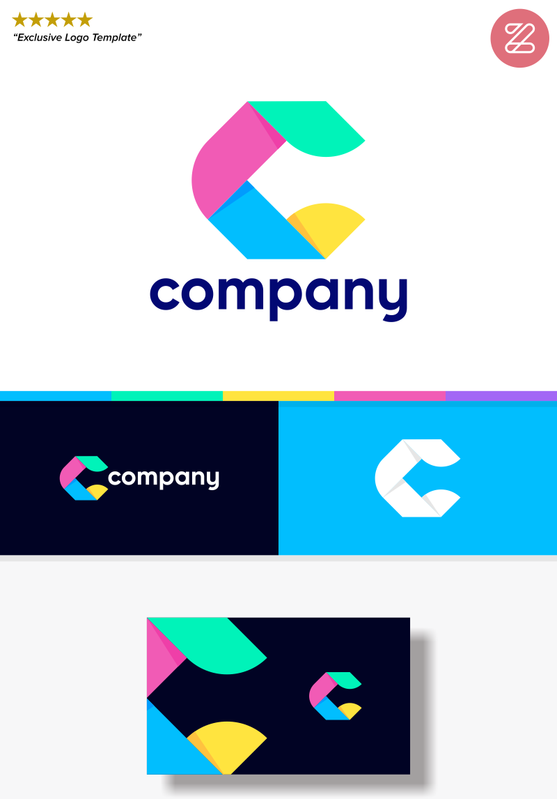 Playful and colorful letter C Logo Template #93989
