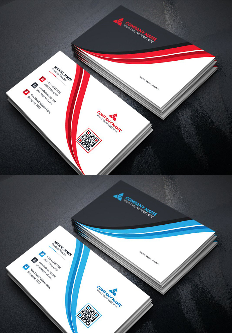 Curvy Business Card - Corporate Identity Template #95993