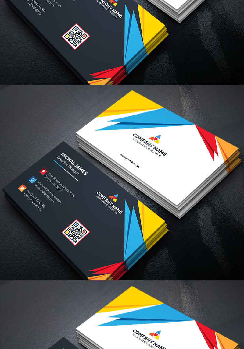 Geometric Business Card Corporate Identity Template #96125