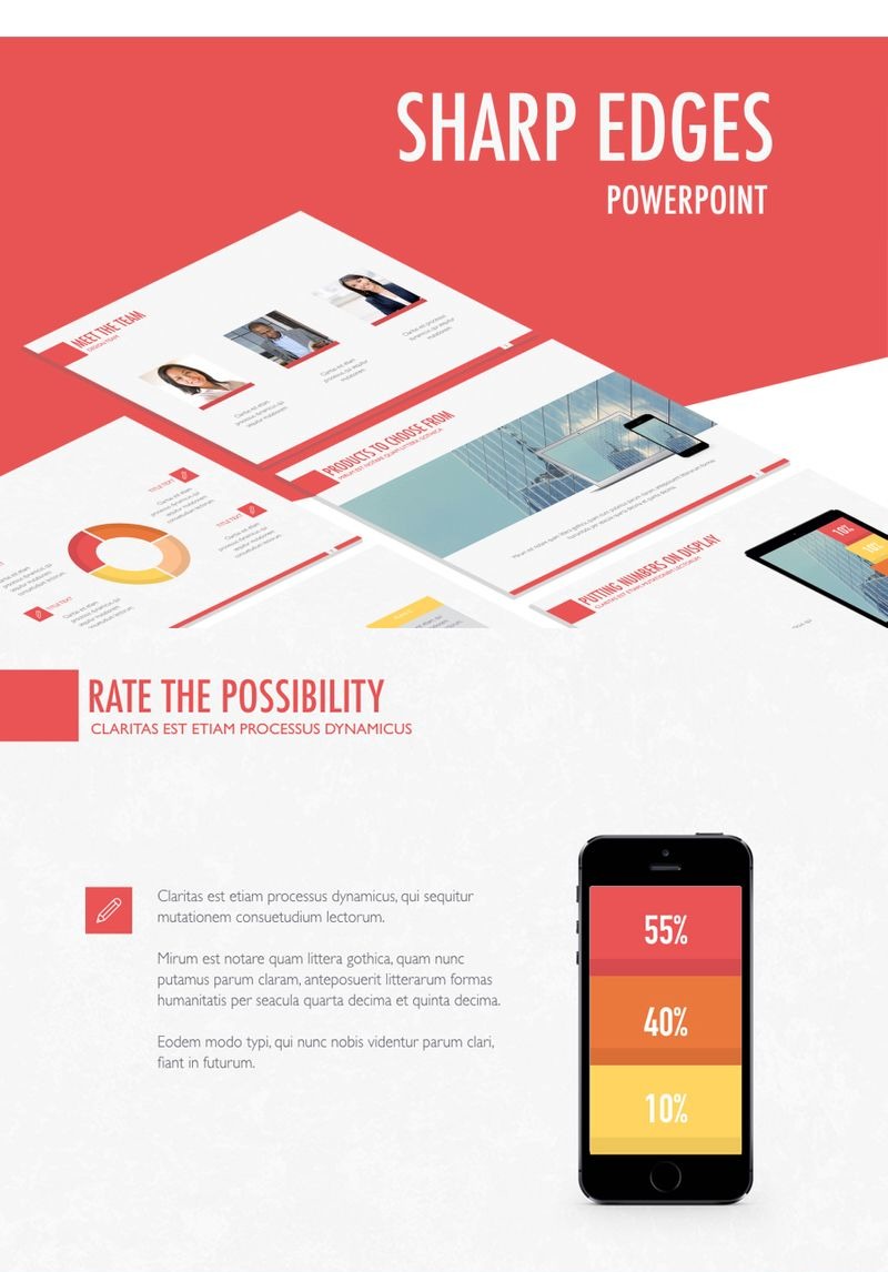 Sharp Edges PowerPoint Template #96704