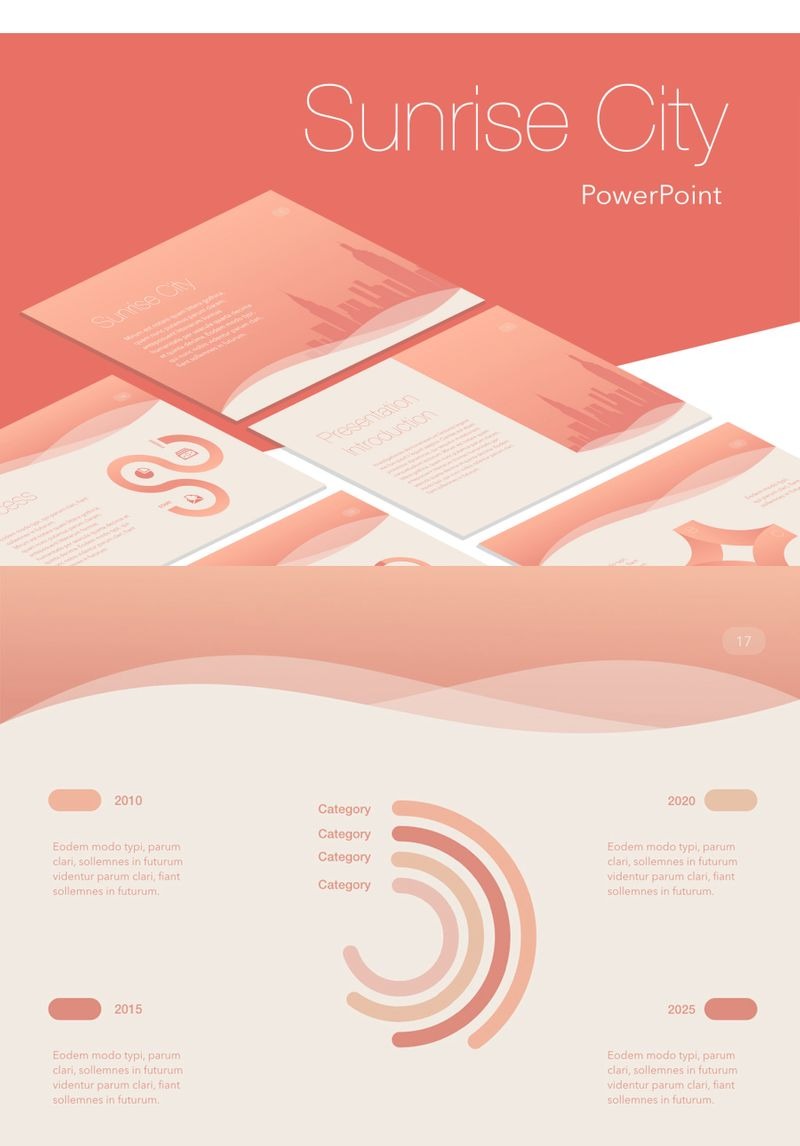 Sunrise City PowerPoint Template 96730 sunrise-city-powerpoint-template-96730
