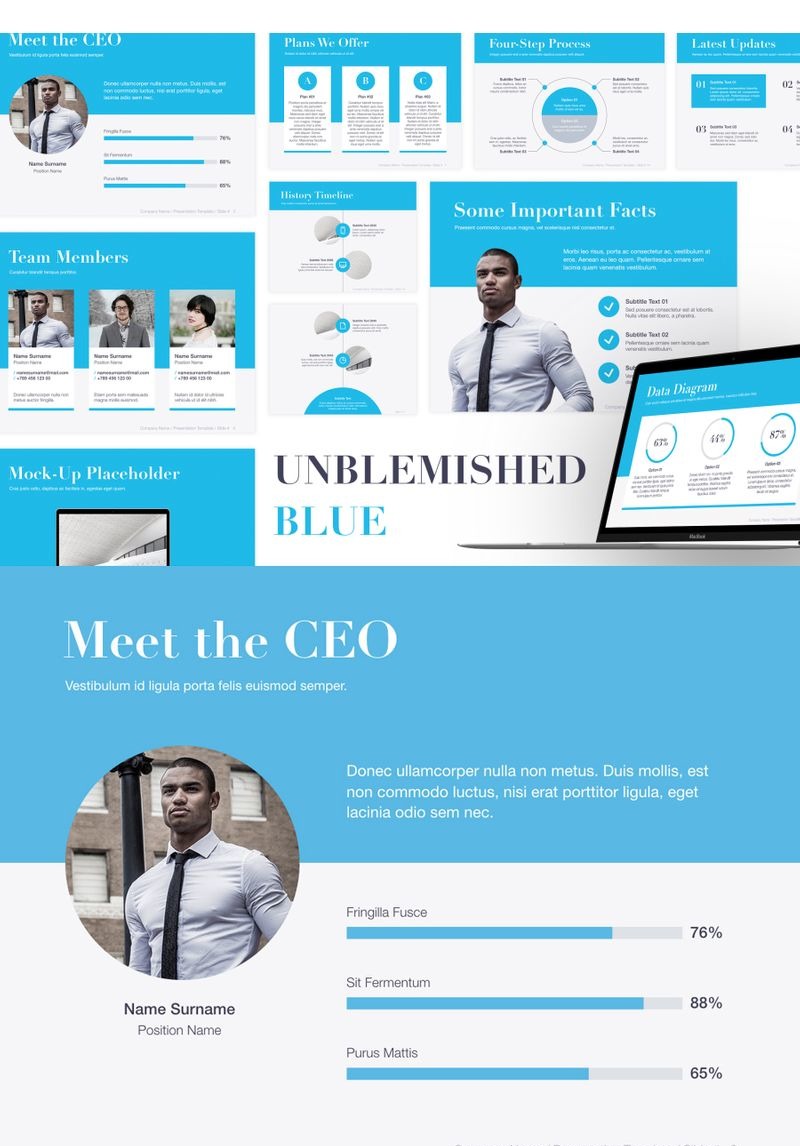 Unblemished Blue PowerPoint Template #96723