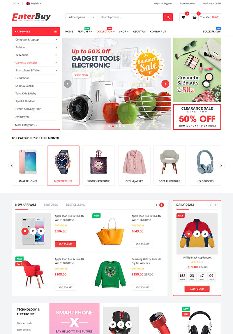 EnterBuy - Premium Responsive BigCommerce Theme #98472