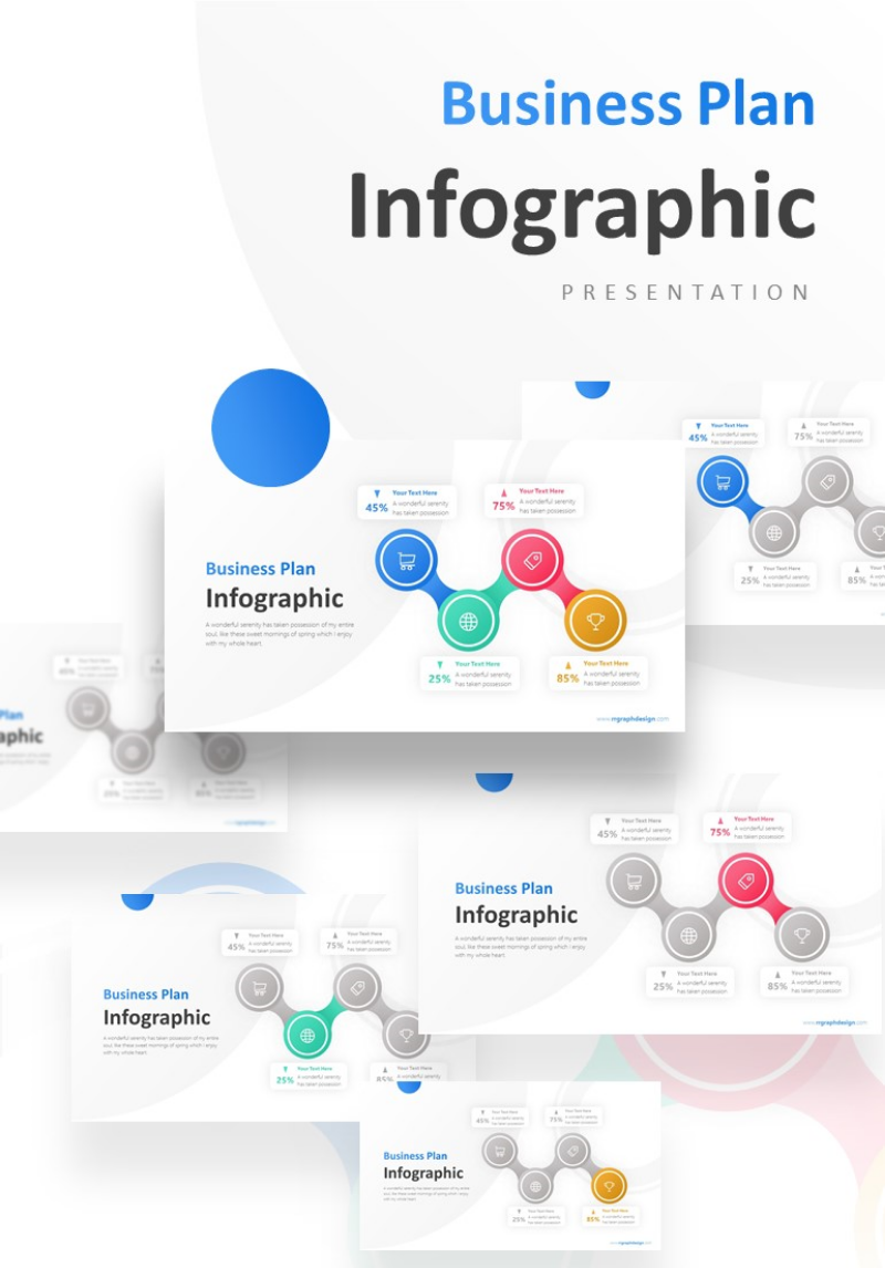 4 Connected Circle Options Presentation PowerPoint Template #98565