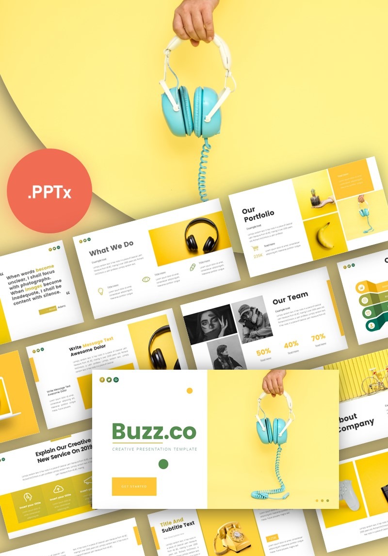 Buzz Creative Business Presentation PowerPoint Template #99709